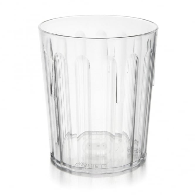 Clear Polycarbonate Plastic Fluted Tumbler 220ml Crosbys 2909